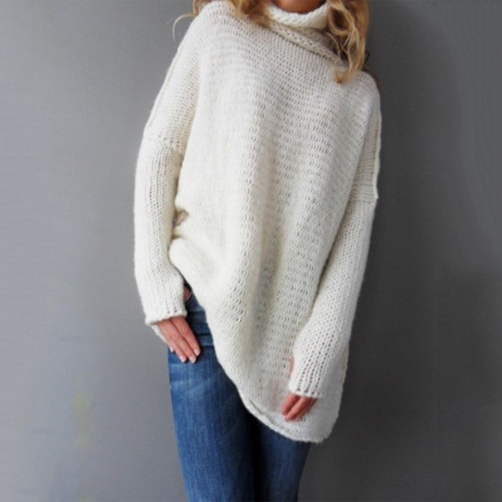 Long Sleeve Large Size Turtleneck Sweater9