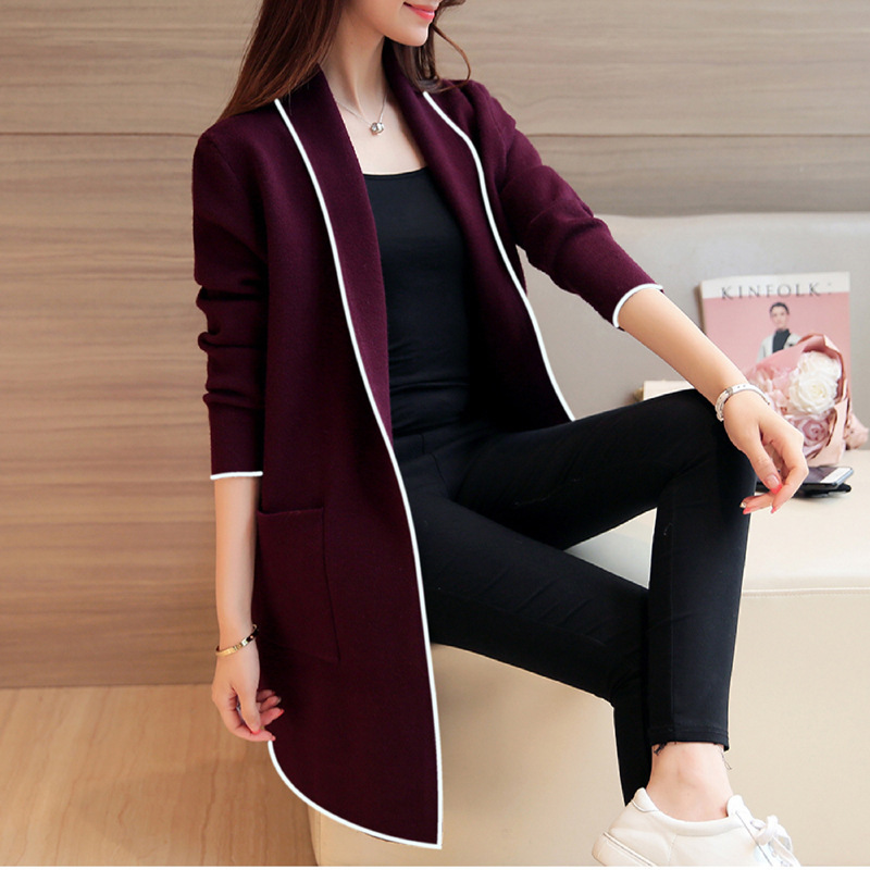 Pure Color Fashion Lapel With Loose Long Sleeve Coat2