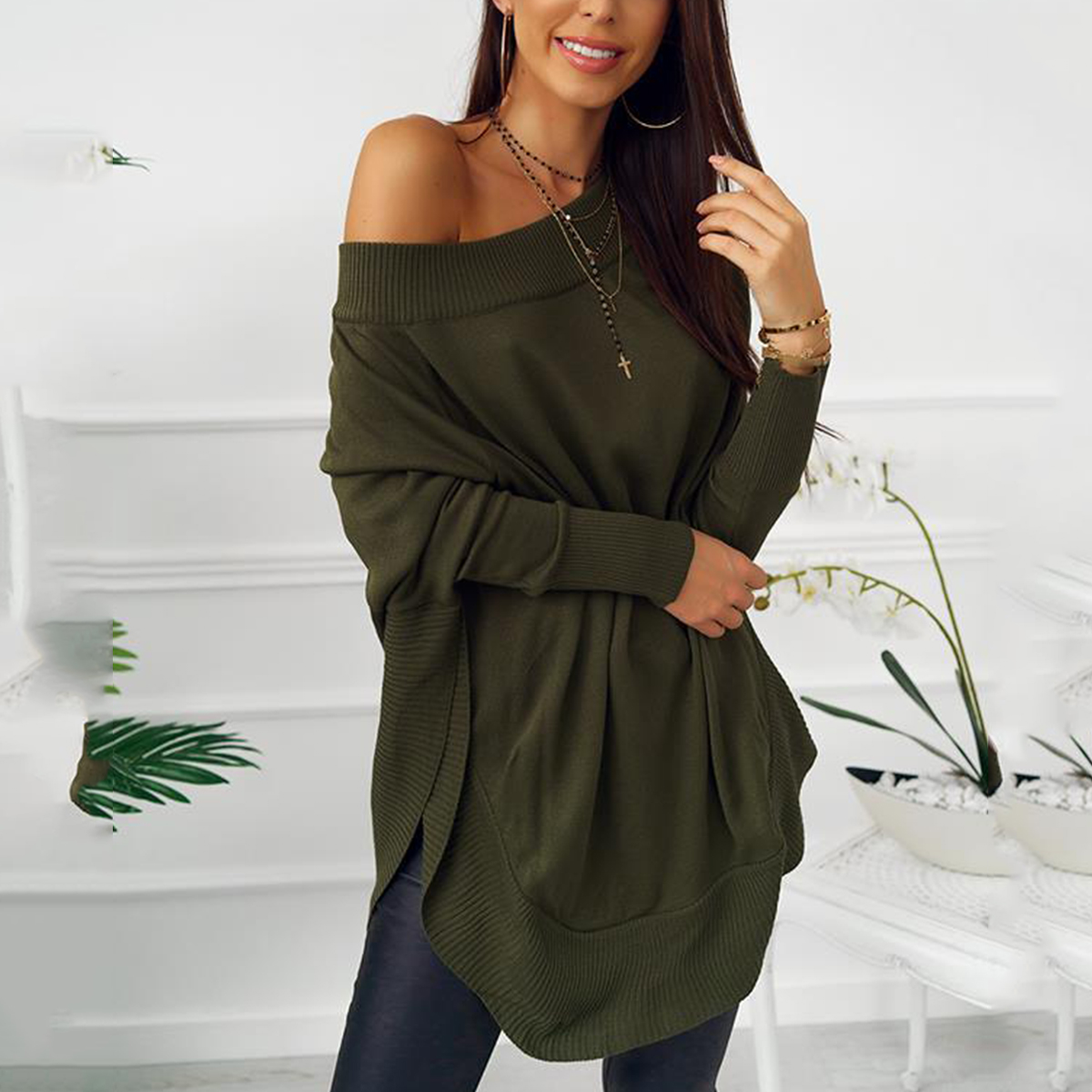 Butterfly Sleeve One Shoulder Dress