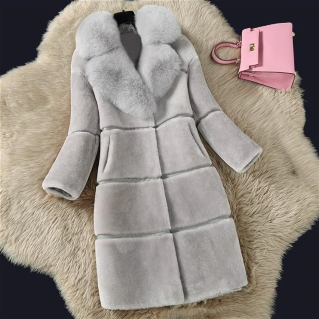 Fashion Mid Long Artificial Fur Coat