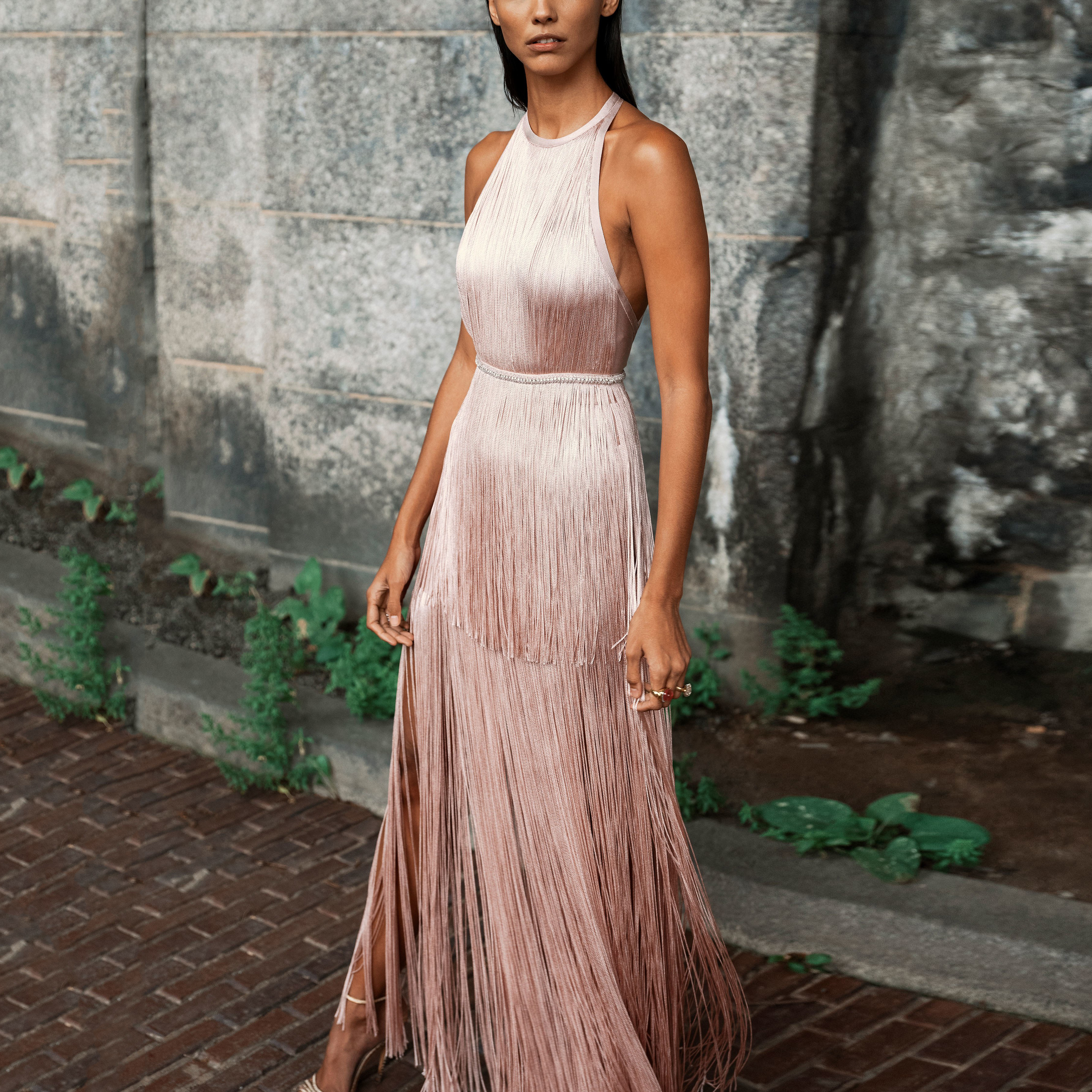 tassel dress maxi