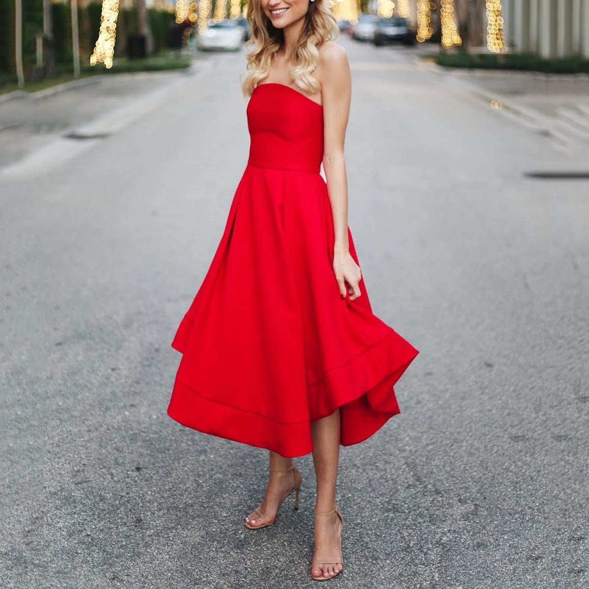 Красное платье сочетание