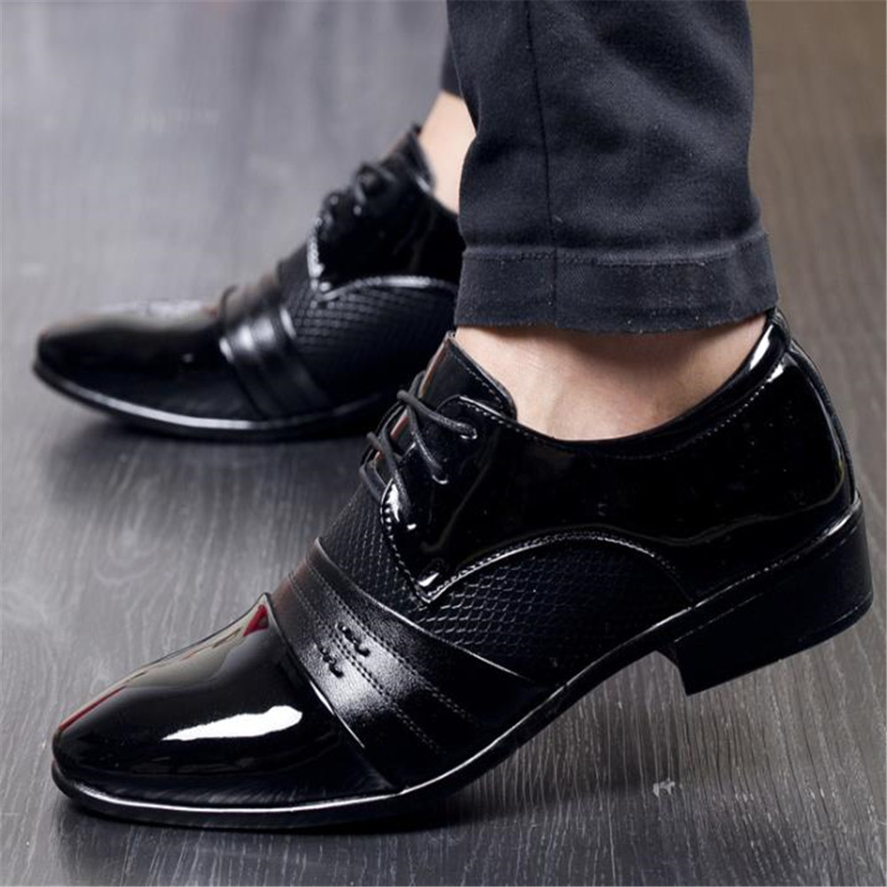 US$ 22.99 - Fashion Business Plain Leather Men Shoes - www.joymanmall.com