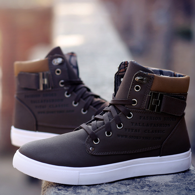 US$ 24.99 - Autumn Leather Footwear High Top Casual Men Boots - www ...