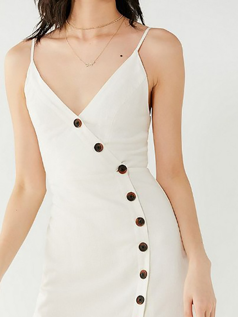 Sexy Sleeveless SingleBreasted OffShoulder Bare Back Dress